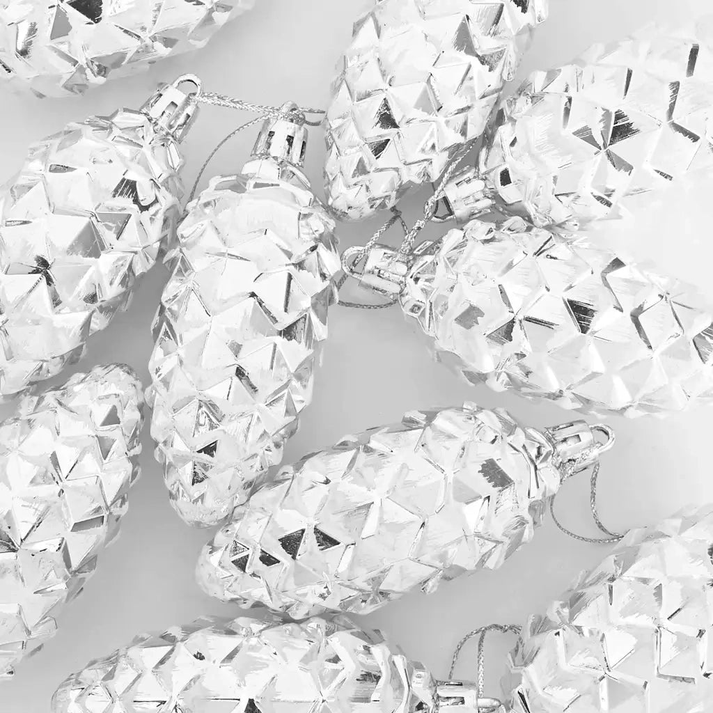 Palla di pino di Natale 40 pz Argento Plastica CFW4762917
