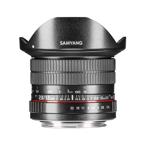 MF 12mm F2.8 Fisheye Canon EF - Angolo di campo di 180° - Alta velocità - Messa a fuoco manuale - Adatto per architettura, arte, paesaggio - Con borsa e coperchio di protezione