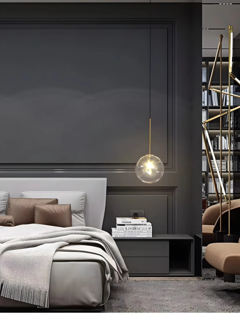 Lampada Da Soffitto A Sospensione Con Sfera Di Vetro 20cm APP1683-1CP
