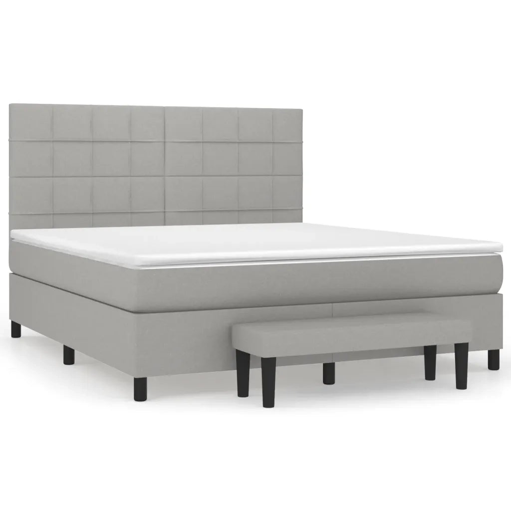 Giroletto a Molle con Materasso Grigio Chiaro180x200 cm Tessutocod mxl 75171