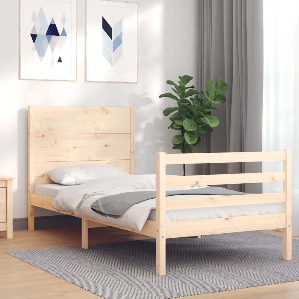 Giroletto con Testiera 100x200 cm in Legno Massello 3194626