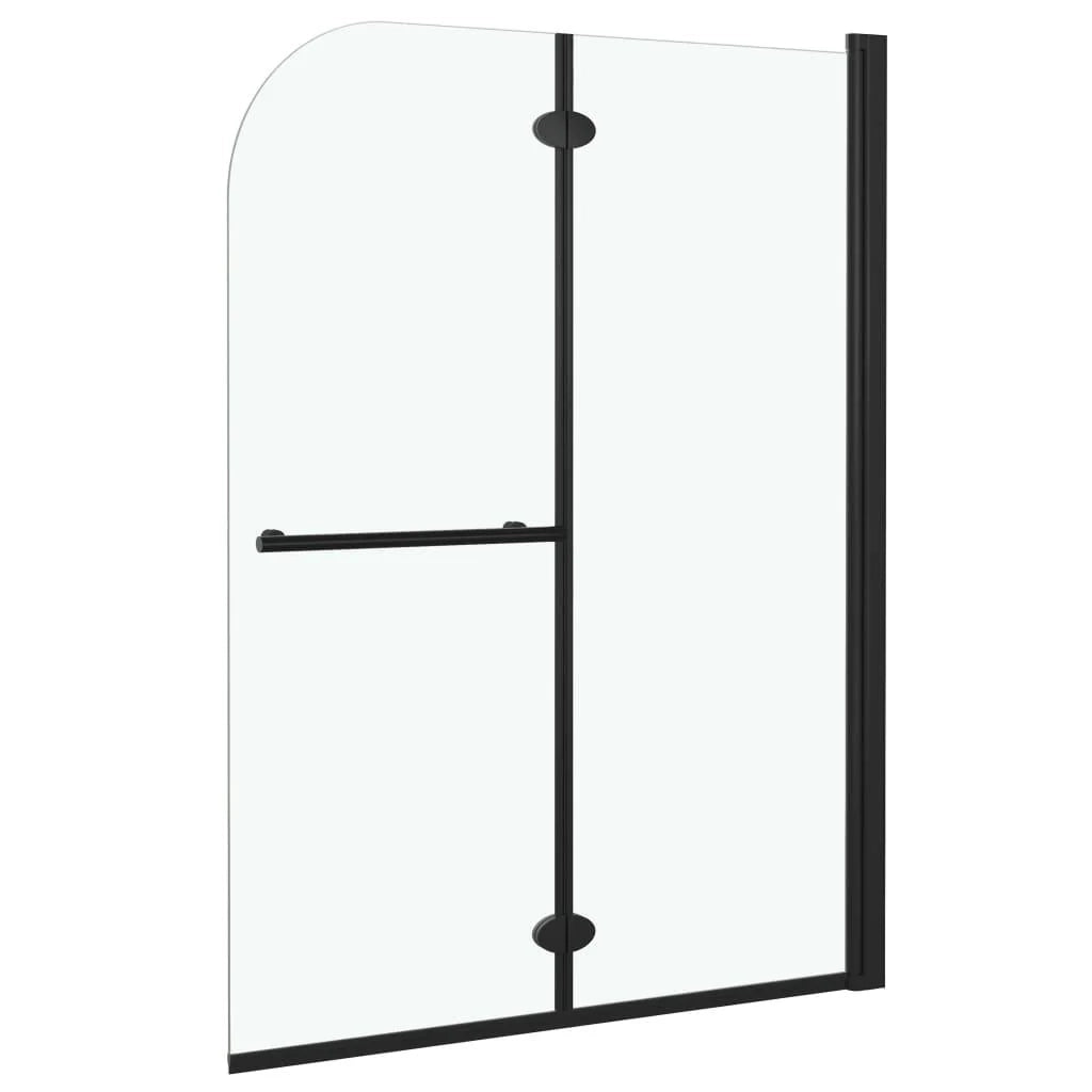 Box doccia pieghevole 2 pannelli parete doccia box vasca parete doccia bagno casa interno ESG 95 x 140 cm nero 02_0003137