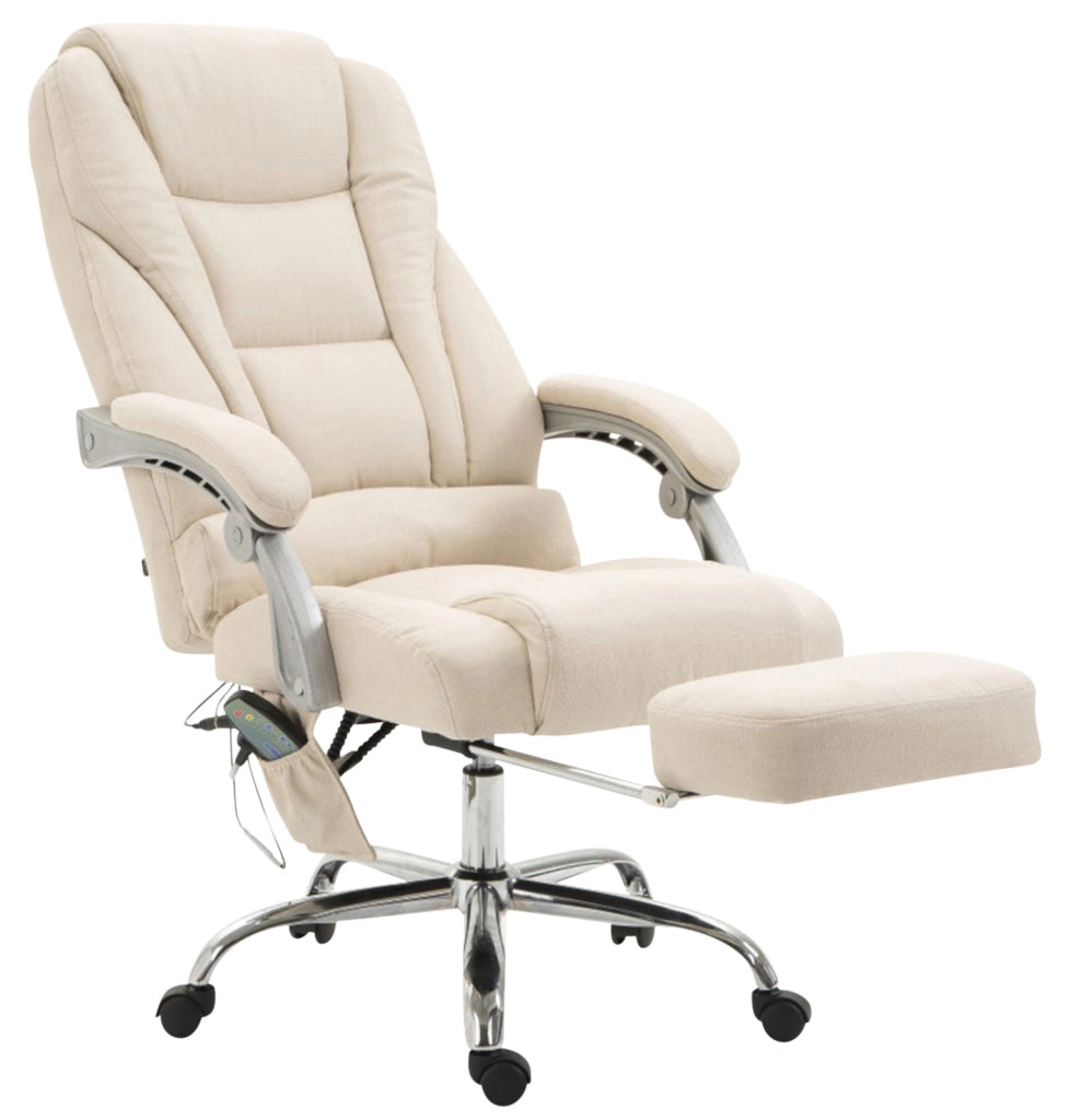 Sedia ufficio massaggiante Pacific in tessuto crema