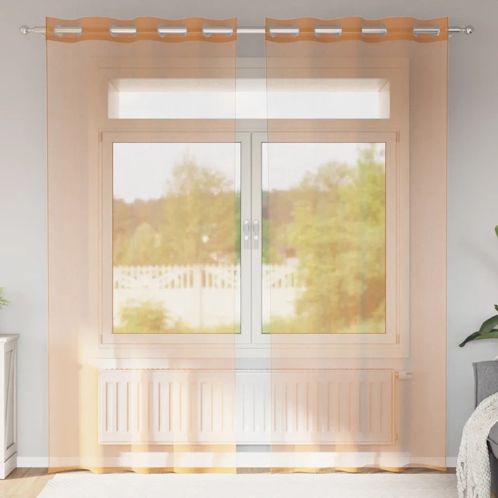 Tende in Voile con Occhielli 2 pz Terracotta