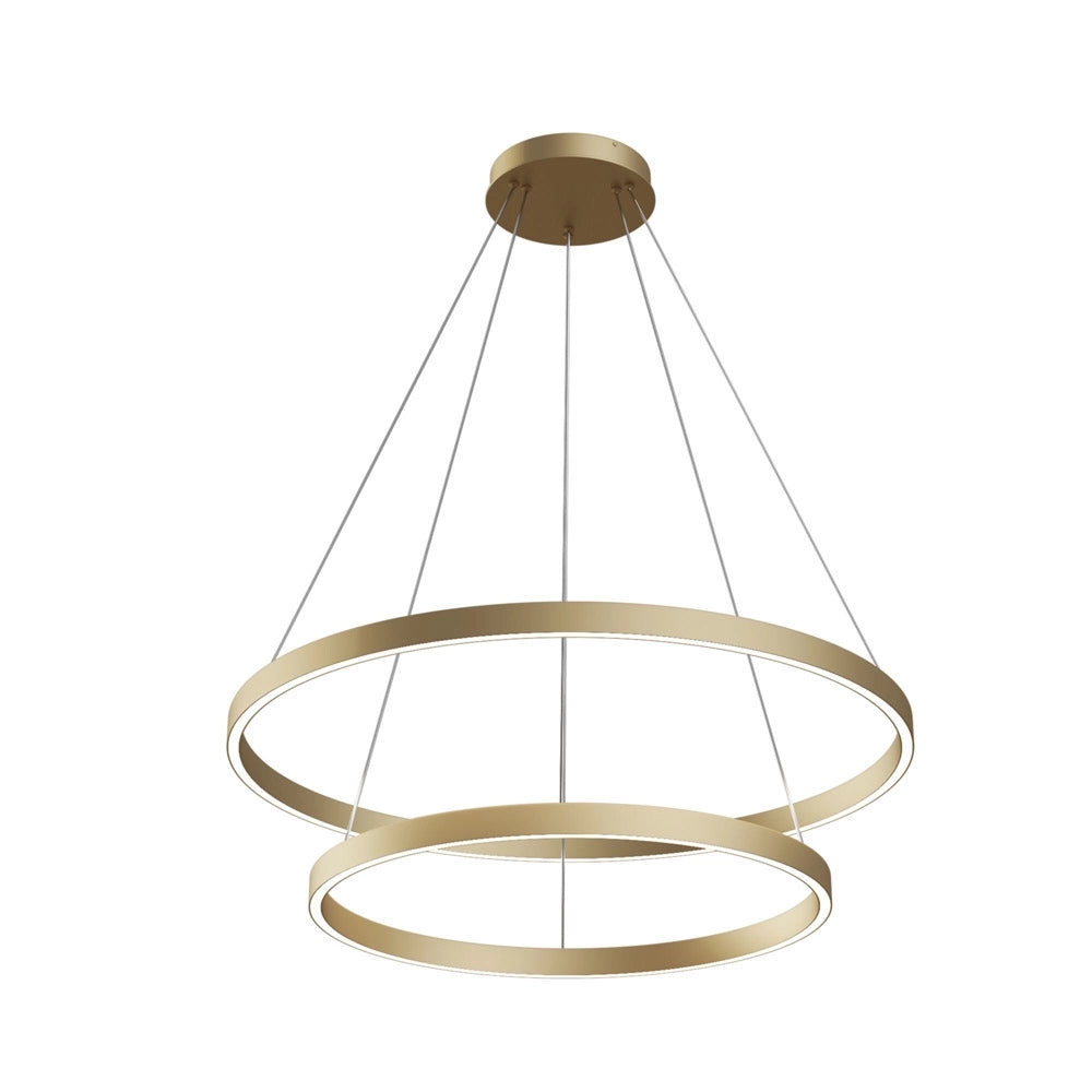 Lampadario A Sospensione Moderno Rim Alluminio Ottone 2 Led 88W