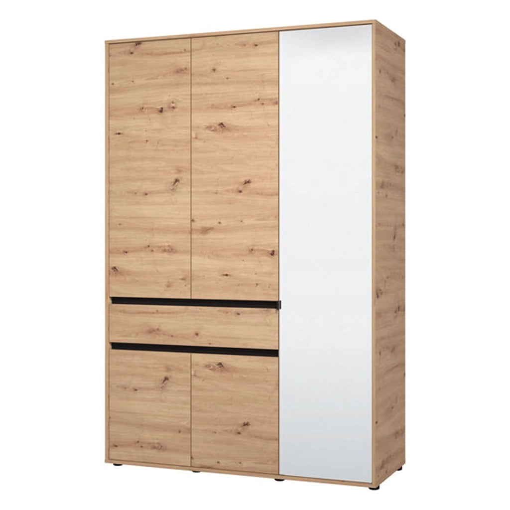 Armadio Camera da Letto Ilbono, Guardaroba 3 Ante Appendiabiti, 138x54.5 cm Marrone Rovere Nodi