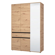 Armadio Camera da Letto Ilbono, Guardaroba 3 Ante Appendiabiti, 138x54.5 cm Marrone Rovere Nodi