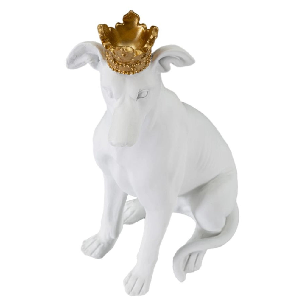 Scultura Cane 2, Bianco, Poliresina, 20x12,5x33 cm