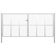 Cancello per Giardino in Acciaio Zincato 415x250 cm Argento cod mxl 58085