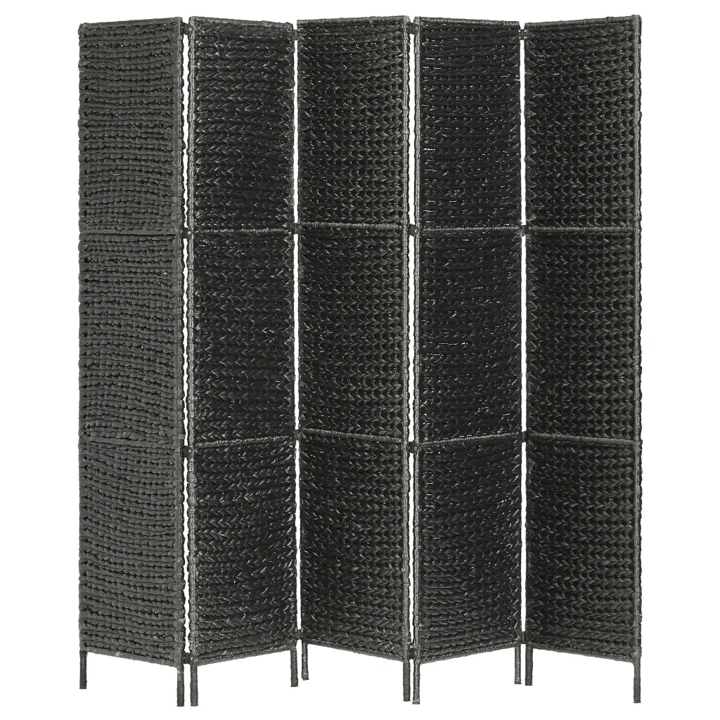 Divisorio Ambienti | Divider per stanze | Paravento a 5 Pannelli Nero 193x160 cm in Giacinto d'Acqua