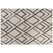 Tappeto in cotone bianco e verde motivo a geometrico 160 x 230 cm camera da letto soggiorno ingresso