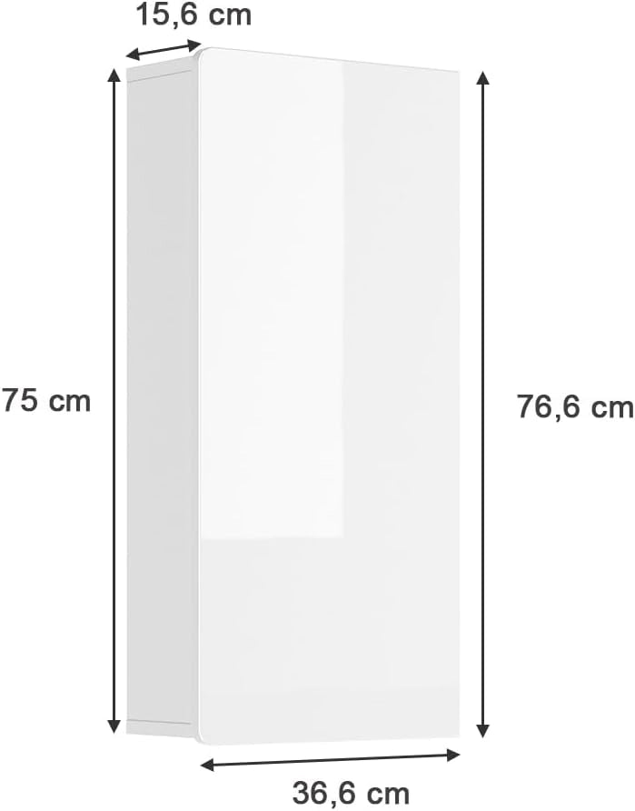 Mobile bagno Izan, Bianco, 36.6 x 76.6 cm, a parete, combinabile con altri mobili da bagno Izan