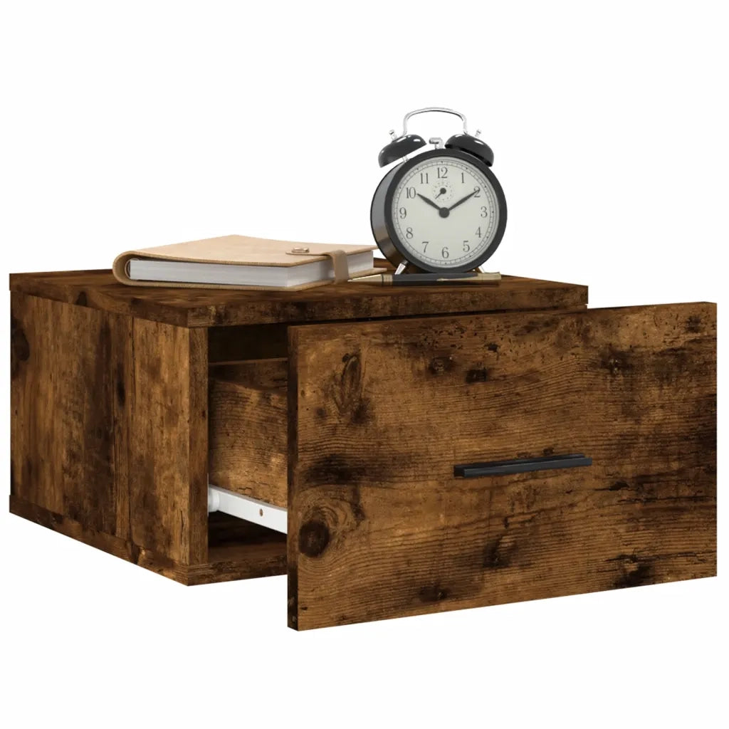 Comodino a Muro Rovere Fumo 35x35x20 cm 829862