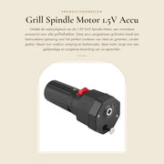 Motore a Spindello per Griglia - 1,5V Accu - Motore Elettrico per Griglia - Ideale per il Roostere - Nero - Prestazioni Potenti - Perfetto per barbecue - Cod. C...