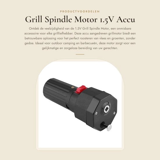 Motore a Spindello per Griglia - 1,5V Accu - Motore Elettrico per Griglia - Ideale per il Roostere - Nero - Prestazioni Potenti - Perfetto per barbecue - Cod. C...