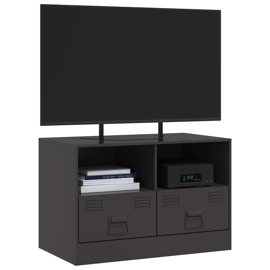 Mobile TV Nero 67x39x44 cm in Acciaio 841739