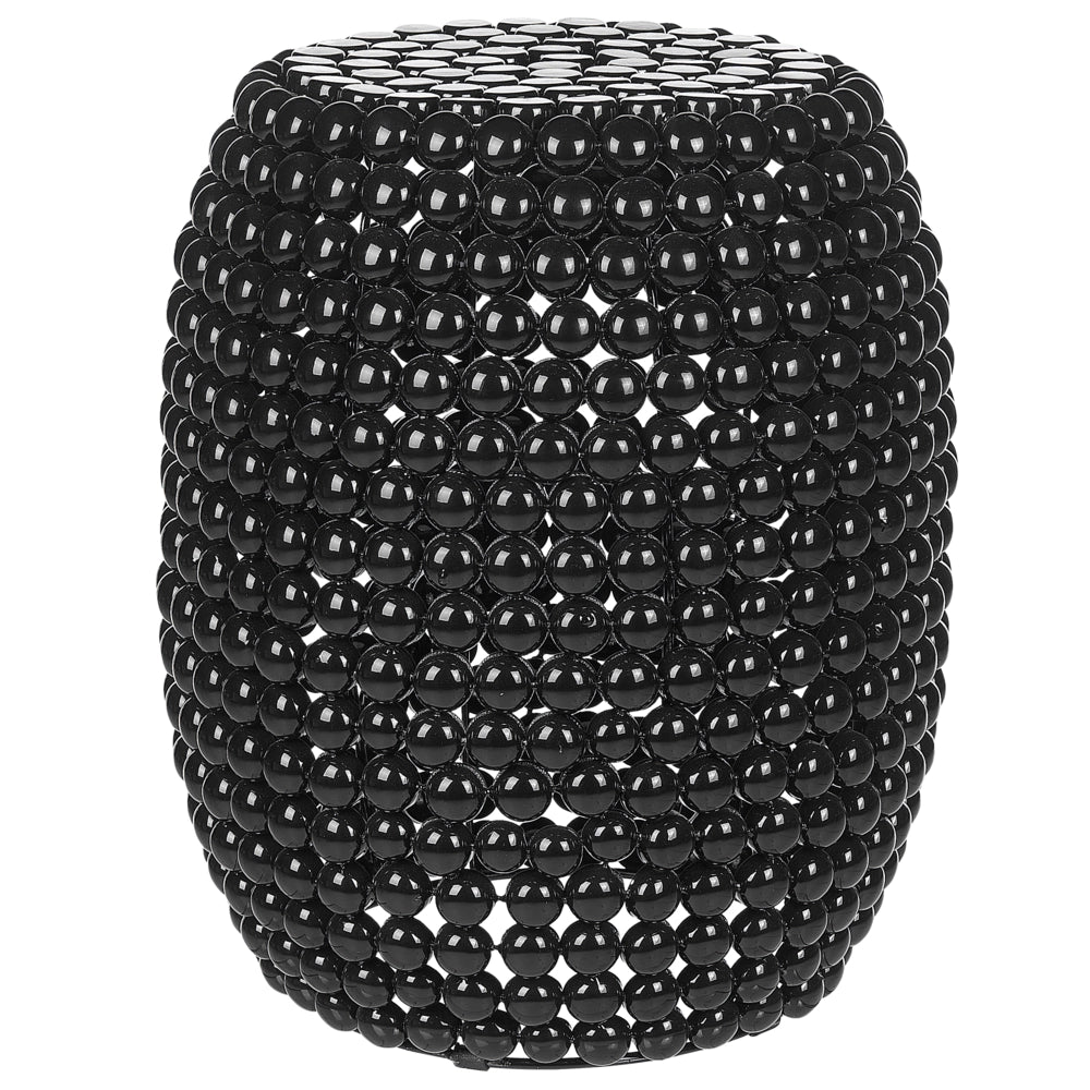 Tavolino in ferro nero in plastica 32 x 32 x 51 cm Tavolino d'angolo a tamburo di forma ovale Soggiorno moderno