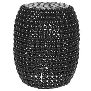 Tavolino in ferro nero in plastica 32 x 32 x 51 cm Tavolino d'angolo a tamburo di forma ovale Soggiorno moderno