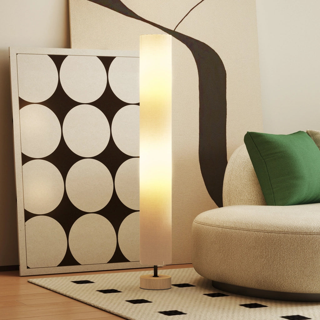 Lampada da terra per soggiorno con paralume in lino ¨C zephmum ¨C 120 cm beige