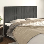 Testiere 4 pz Grigio Scuro 100x5x78/88 cm in Velluto