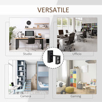 Easycomfort Scrivania PC in Legno con 6 Ripiani Portaoggetti Laterali, 120x55x120 cm, Nero