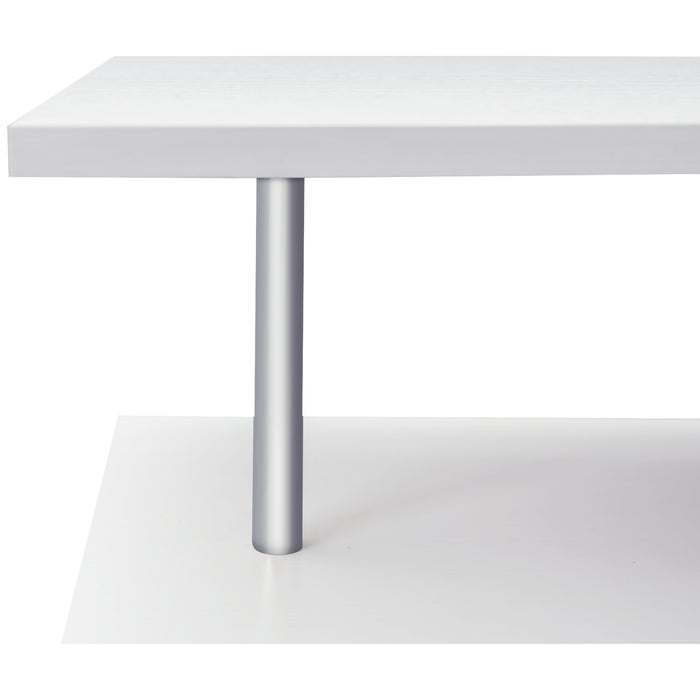 EasyComfort Scrivania Moderna, Angolare e Girevole con Libreria, Tavolo da Pranzo in Truciolato Bianco, 140x120x78 cm