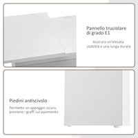 Easycomfort Scrivania Angolare con Libreria Scaffale in Legno Bianco, Tavolo da Pranzo con Rotazione a 360°, 173x39.8x74 cm