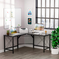 EasyComfort Scrivania Spaziosa Nera e Finitura in Rovere Perfetta Postazione da Lavoro per Casa e Ufficio a Forma di L con Soluzione Angolare Finitura in Rovere 150x150x76cm Nera