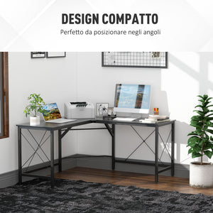 EasyComfort Scrivania Spaziosa Nera e Finitura in Rovere Perfetta Postazione da Lavoro per Casa e Ufficio a Forma di L con Soluzione Angolare Finitura in Rovere 150x150x76cm Nera