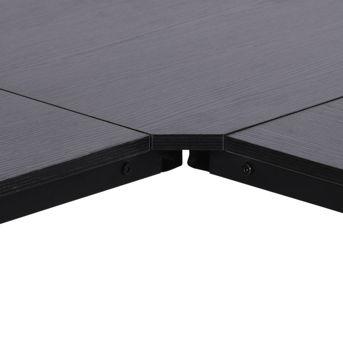 EasyComfort Scrivania Spaziosa Nera e Finitura in Rovere Perfetta Postazione da Lavoro per Casa e Ufficio a Forma di L con Soluzione Angolare Finitura in Rovere 150x150x76cm Nera