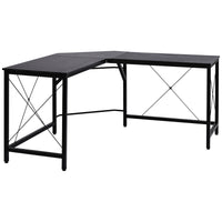 EasyComfort Scrivania Spaziosa Nera e Finitura in Rovere Perfetta Postazione da Lavoro per Casa e Ufficio a Forma di L con Soluzione Angolare Finitura in Rovere 150x150x76cm Nera