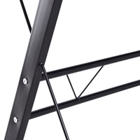 Easycomfort Scrivania Angolare Moderna Nera Dritta Postazione da Lavoro per Computer con Vano Tastiera MDF, Metallo a forma di L: 130L x 130P x 73.5A cm dritta: 210L x 50P x 73.5A cm Nero