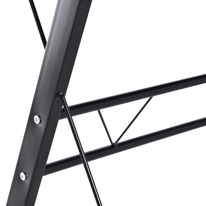 Easycomfort Scrivania Angolare Moderna Nera Dritta Postazione da Lavoro per Computer con Vano Tastiera MDF, Metallo a forma di L: 130L x 130P x 73.5A cm dritta: 210L x 50P x 73.5A cm Nero