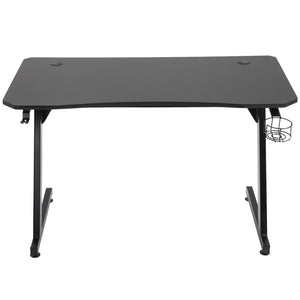 EasyComfort Scrivania Gaming con Passacavi Portabicchieri e Gancio per Cuffie Nera