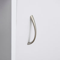 Easycomfort Scrivania Moderna per PC e Computer con 2 Cassetti e 1 Armadietto, Scrivania con Libreria Salvaspazio per Ufficio o Camera in Legno, Bianco