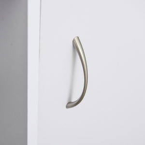 Easycomfort Scrivania Moderna per PC e Computer con 2 Cassetti e 1 Armadietto, Scrivania con Libreria Salvaspazio per Ufficio o Camera in Legno, Bianco