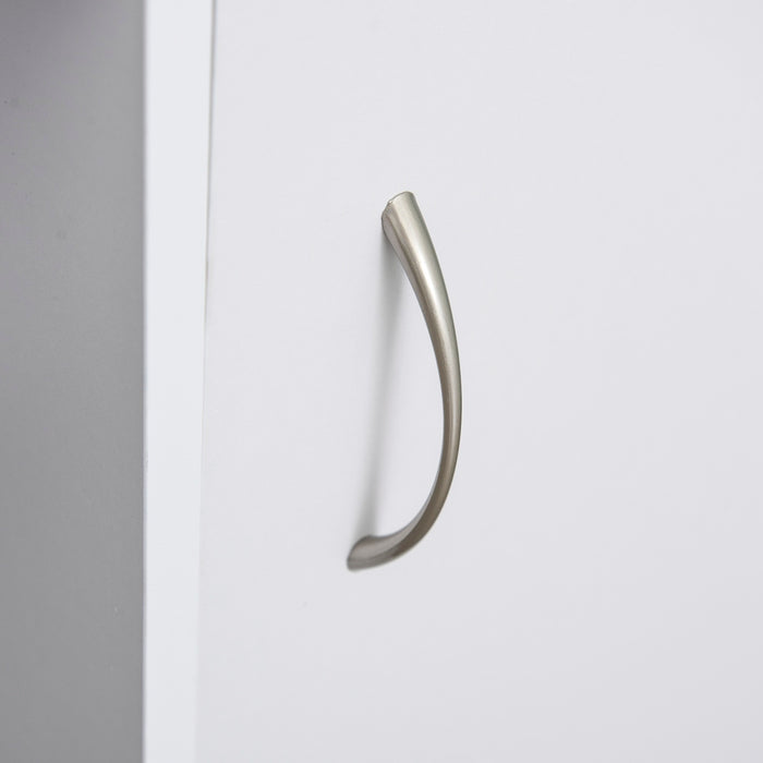 Easycomfort Scrivania Moderna per PC e Computer con 2 Cassetti e 1 Armadietto, Scrivania con Libreria Salvaspazio per Ufficio o Camera in Legno, Bianco