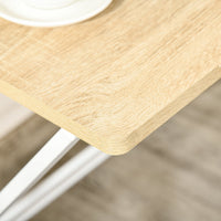 EasyComfort Scrivania Pieghevole Salvaspazio con Mensola Superiore per Camera e Ufficio, 81.5x70x84cm, Color Legno e Bianco