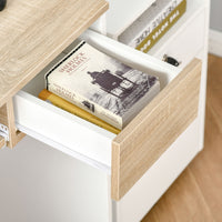 EASYCOMFORT Scrivania per PC con Ripiano Tastiera, Bianco Rovere