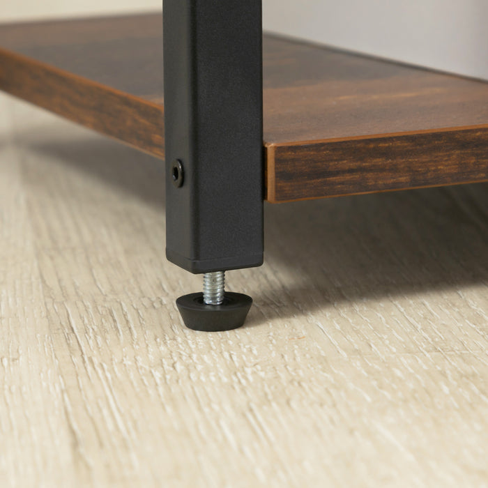 EASYCOMFORT  Libreria Stile Industriale con 4 Ripiani e 2 Armadietti, 90x30x159.5cm, Nero e Marrone