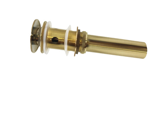 Piletta click clack a pressione dorata con troppo pieno