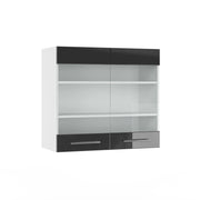 Vicco Mobile da cucina in vetro Antracite lucido 80 cm