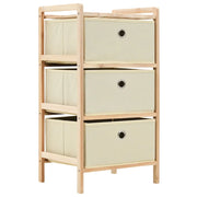 Scaffali con 3 Cesti in Tessuto 2 pz in Legno di Cedro Beige 276231