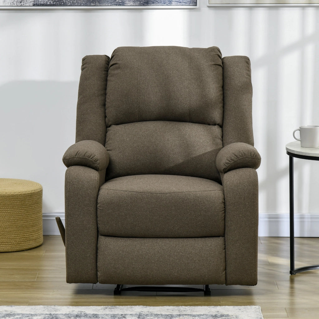 Poltrona Relax Reclinabile Massaggiante ¨C Zephmum ¨C Tessuto Marrone 90x96x98 cm