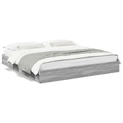Letto matrimoniale | Letto per adulti | Giroletto Cassetti Grigio Sonoma 180x200 cm Legno Multistrato