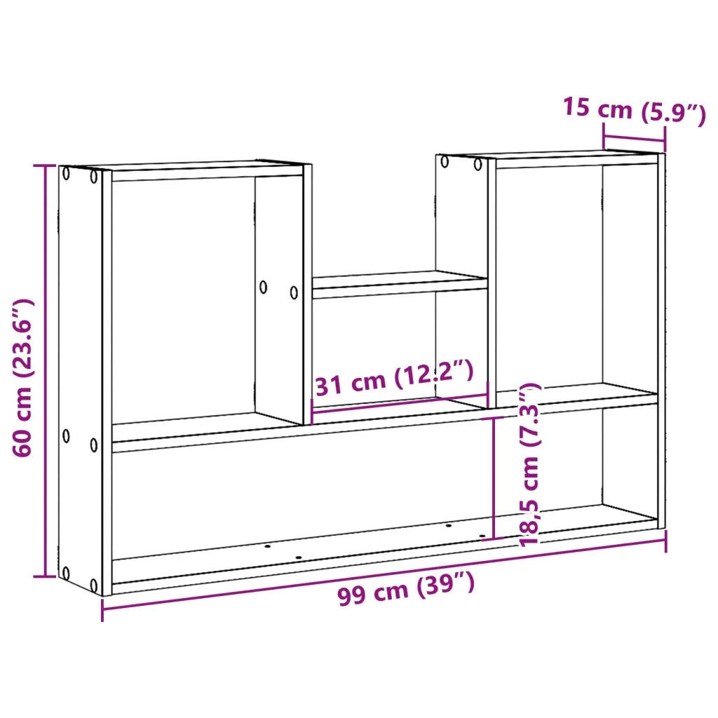 vidaXL Scaffale a Parete Legno Vecchio 99x15x60 cm in Truciolato