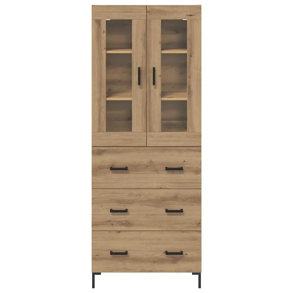 Credenza 2 pz | Madia | Buffet da pranzo | Armadio da pranzo Rovere artigianale 69,5 x 34 x 180 cm