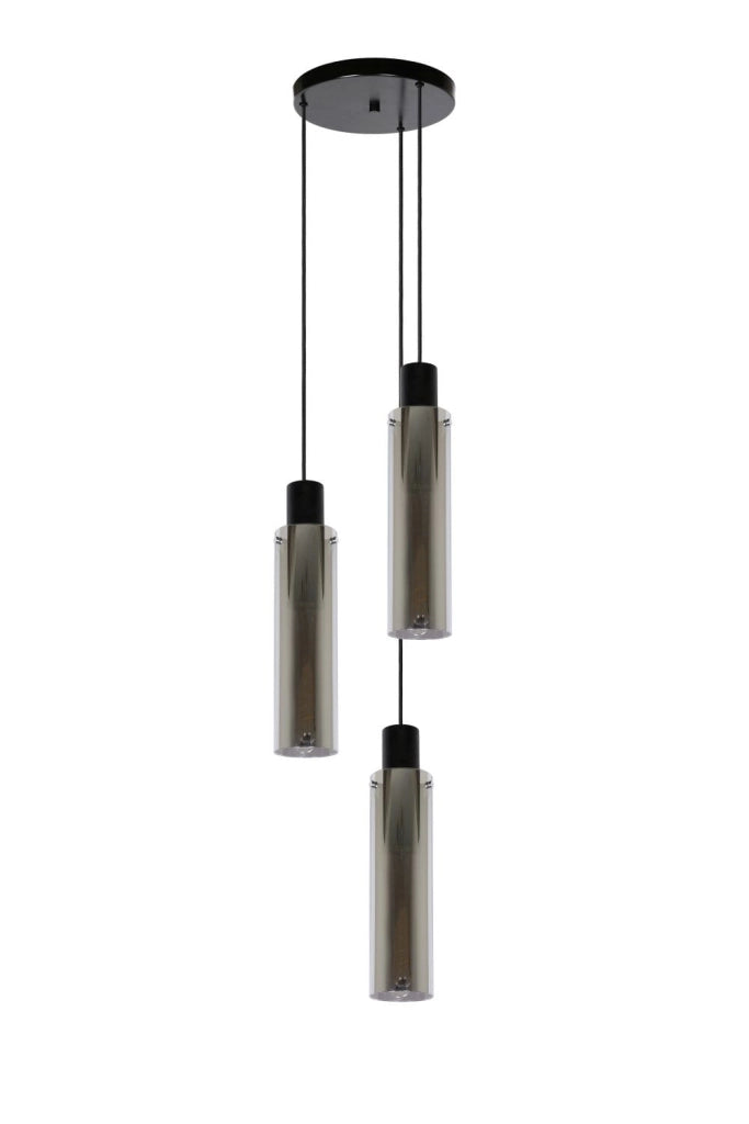 Lampadario Lucide Orlando 3xE27 metallo/vetro nero