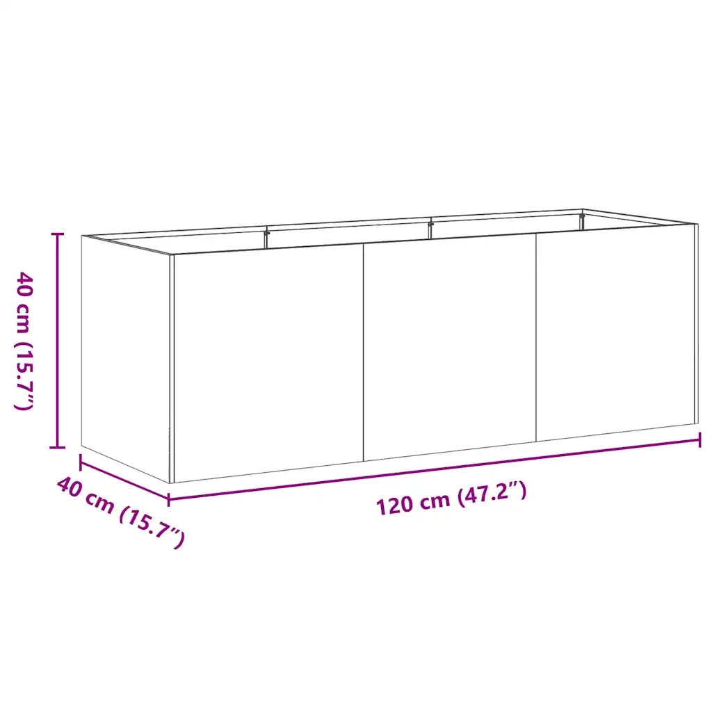 Fioriera 120x40x40 cm in Acciaio Inox 860679