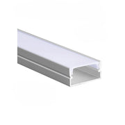 Kit Profilo Alluminio lineare per striscia LED 220V con copertura opaca- 2m, 4 tappi e 4 supporti